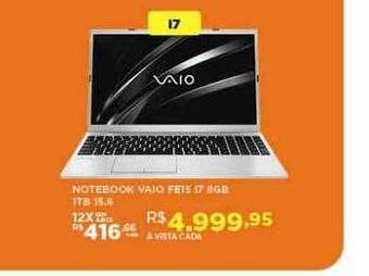 DB Supermercados Notebook vaio fe15 17 8gb 1tb 15.6 oferta