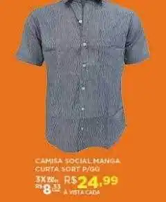 Camisa social manga curta sort