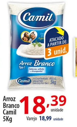 Akki Atacadista Arroz Branco Camil 5kg oferta