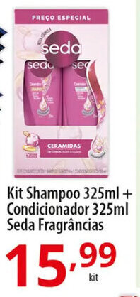 Akki Atacadista Kit Shampoo 325ml + Condicionador 325ml Seda Frag. oferta