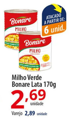 Akki Atacadista Milho Verde Bonare lata 170g oferta