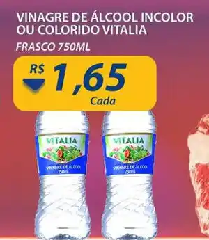 Vinagre de Alcool Incolor ou Colorido Vitalia 750ml