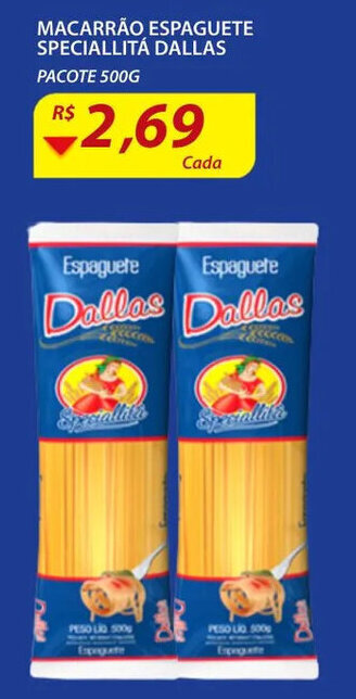 Assaí Atacadista Macarrao espaguete Speciallita Dallas 500g oferta