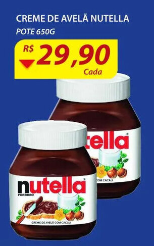 Assaí Atacadista Creme de Avela Nutella 650g oferta
