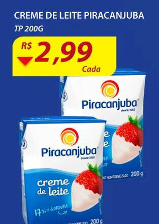 Assaí Atacadista Creme de Leite Piracanjuba TP 200g oferta