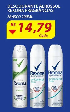 Assaí Atacadista Desodorante Aerossol Rexona Frag. 200ml oferta