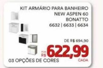 Conibase Kit armário para banheiro new aspen 60 bonatto oferta