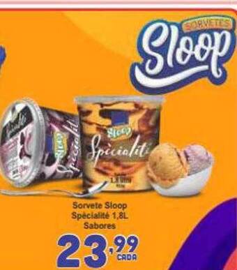 Rede Super Compras Sorvete sloop specialité sabores oferta