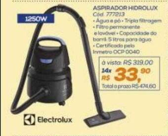 Lojas Colombo Aspirador hidrolux electrolux oferta