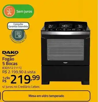 Dako fogão 5 bocas