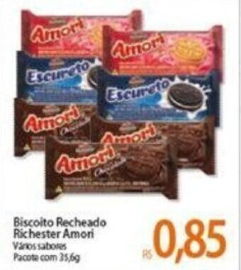 Atacadão Biscoito Recheado Richester Amori 35.6g oferta