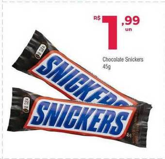 Brasão Supermercados Chocolate Snickers 45g oferta