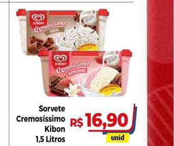 Hiper Moreira Sorvete Cremosíssimo Kibon 1.5L oferta