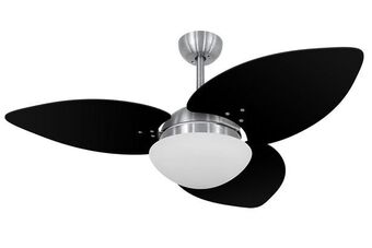 Ventilador de teto volare escovado vidro dunamis preto 110v