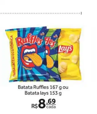 Batata Ruffles 167g Ou Batata Lays 153g
