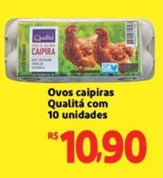 Extra Supermercado Ovos caipiras Qualita com 10 unidades oferta
