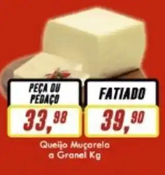 Queijo Mucarela a granel 1kg peca ou pedaco
