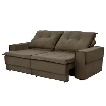 Sofá retrátil e reclinável passion 229cm veludo 8288 marrom - gralha azul