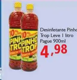 Desinfetante Pinho Trop Leve 1 Litro Pague 900ml