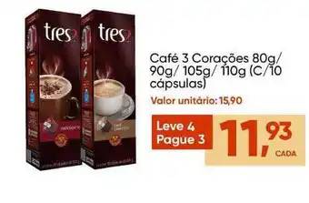 Imec Supermercados Café 3 Corações Leve 4 Pague 3 oferta