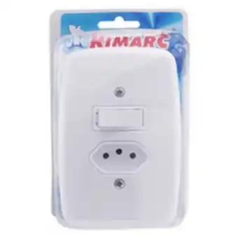 Interruptor kimarc 1tecla + 1tomada abnt ilumi