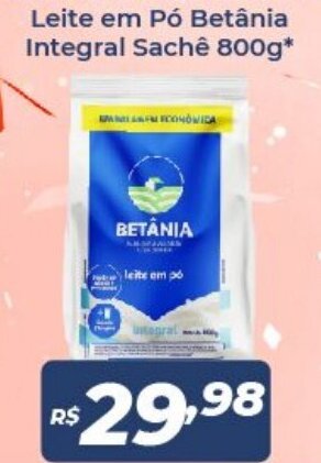 Atakarejo Leite em po Betania Integral sache 800g oferta