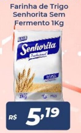 Atakarejo Farinha de trigo Senhorita sem Fermento 1kg oferta