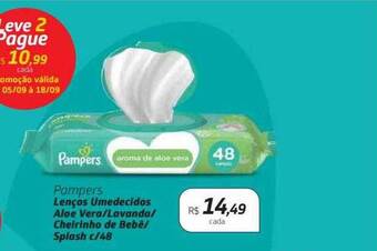 Drogal Pampers lenços umedecidos aloe vera-lavanda-cheirinho de bebê splash c- 48 oferta