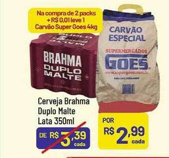 Supermercados Goes Cerveja brahma duplo malte oferta