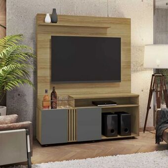 Carrefour Home love para tv até 65" mobycasa moveis noronha/ grafite oferta