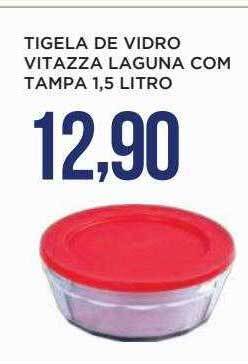 Apoio Mineiro Tigela de vidro vitazza laguna com tampa oferta