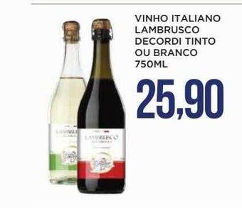 Apoio Mineiro Vinho italiano lambrusco decordi tinto ou branco oferta