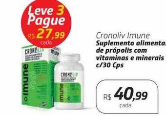 Drogal Cronoliv imune suplemento alimentar de própolis com vitaminas e minerais c- 30 cps oferta