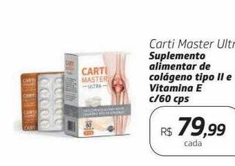 Drogal Carti master ultra suplemento alimentar de colágeno tipo ii e vitamina e c- 60 cps oferta