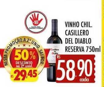 Supermercados Avenida Vinho chil. casillero del diablo reserva oferta