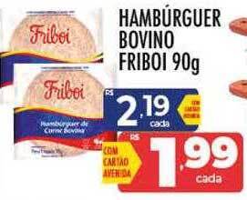 Supermercados Avenida Hambúrguer bovino friboi oferta