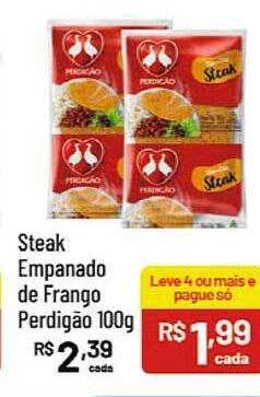 Supermercados Goes Steak empanado de frango perdigão oferta