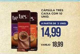 Cápsula tres caixa com 10