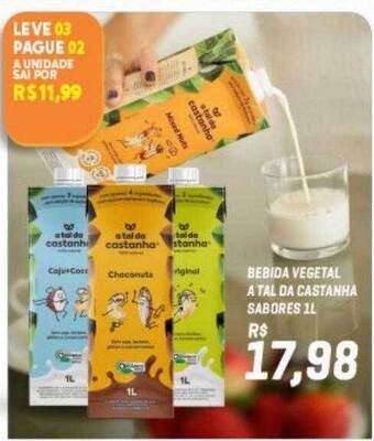 Bebida vegetal a tal da castanha sabores