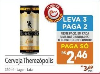 Supermercados Condor Cerveja Therezopolis 350ml Lager lata oferta