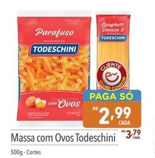 Supermercados Condor Massa com Ovos Todeschini 500g oferta