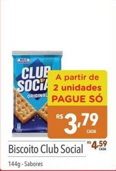 Supermercados Condor Biscoito Club Social 144g sabores oferta