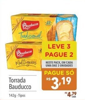 Supermercados Condor Torrada Bauducco 142g oferta