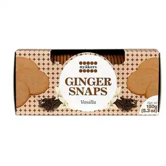 Biscoito nyakers sueco sabor baunilha ginger snaps caixa 150g