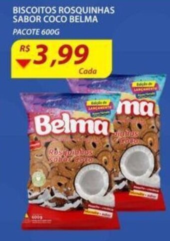 Assaí Atacadista Biscoitos Rosquinhas Sabor Coco Belma 600g oferta