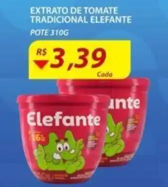 Assaí Atacadista extrato De tomate Tradicional Elefante 310g oferta