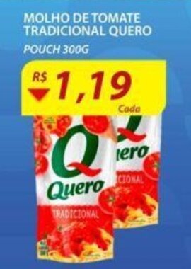 Assaí Atacadista Molho de Tomate Tradicional Quero 300g oferta