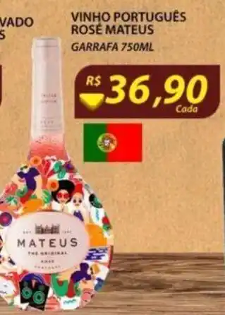 Assaí Atacadista Vinho Potugues Rose Mateus 750ml oferta
