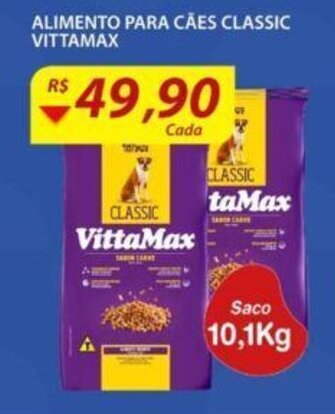 Assaí Atacadista Alimento Para Caes Classic Vittamax 10.1kg oferta