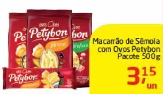 Tenda Atacado Macarrão de sêmola com ovos petybon 500g oferta